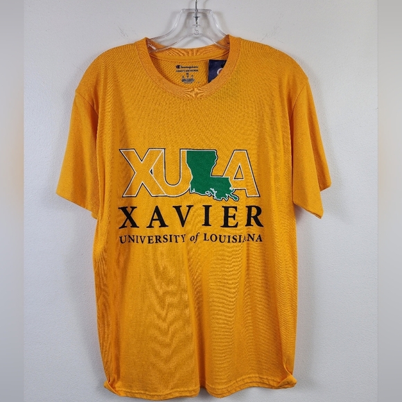 Xavier University of Louisiana Crewneck Yellow Graphic T-Shirt, sz MD - Picture 1 of 8